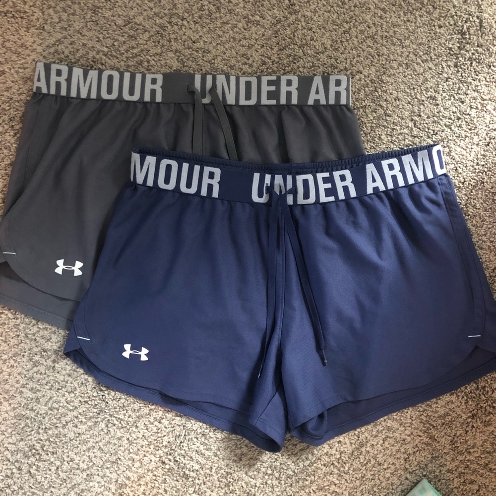 TWO Pairs! Grey and Navy Under Armour Shorts, M